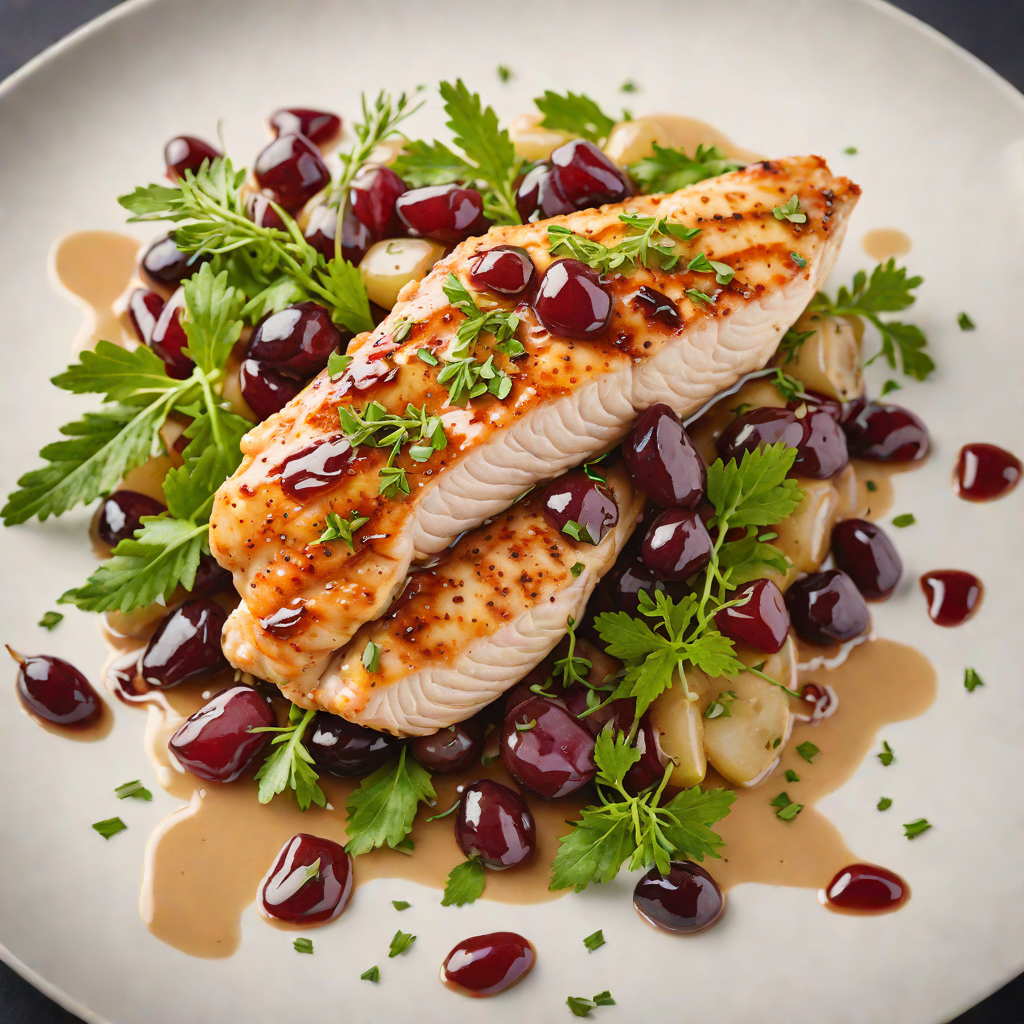 Sautéed Chicken Breast with Harvard Grape and Thyme Reduction