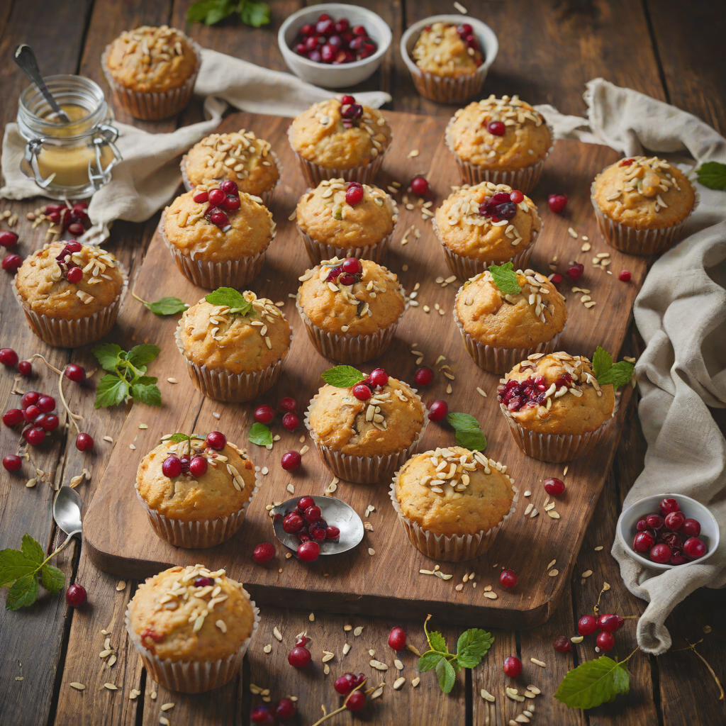 Nordic-Inspired Lingonberry and Cardamom Muffins