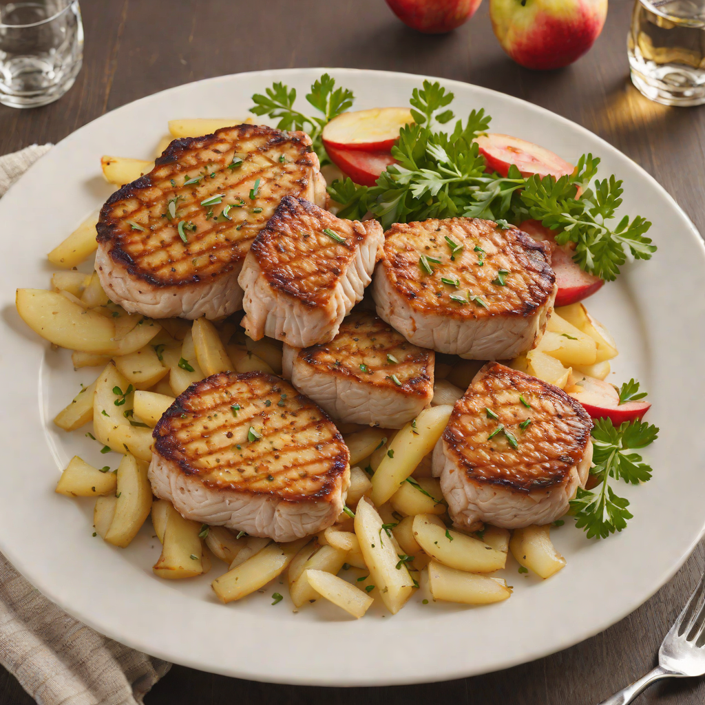 Pan-Seared Pork Chops with Sauteed Apples and Onions