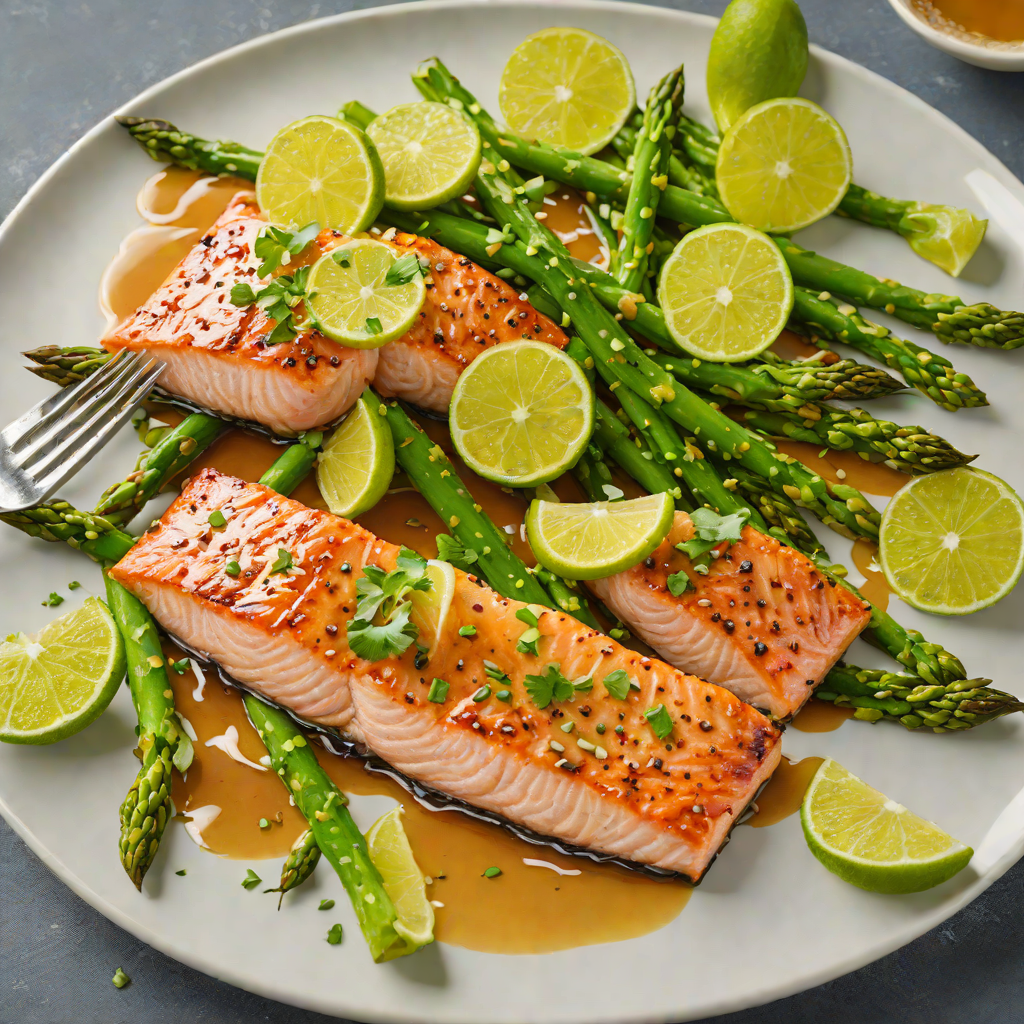 Sheet Pan Honey-Lime Glazed Salmon with Asparagus