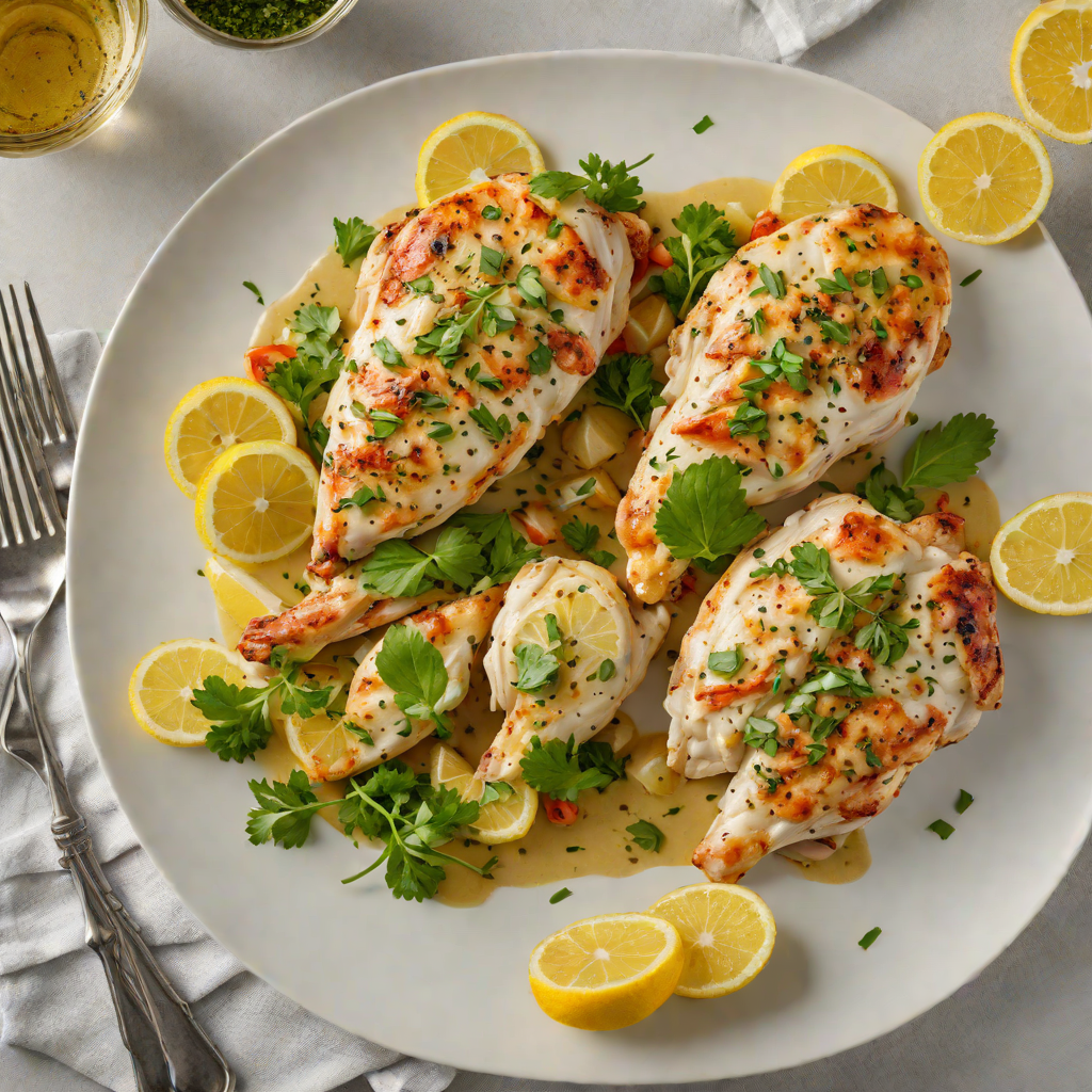 Pan-Seared Lemon Pepper Chicken with Herb Garlic Sauce