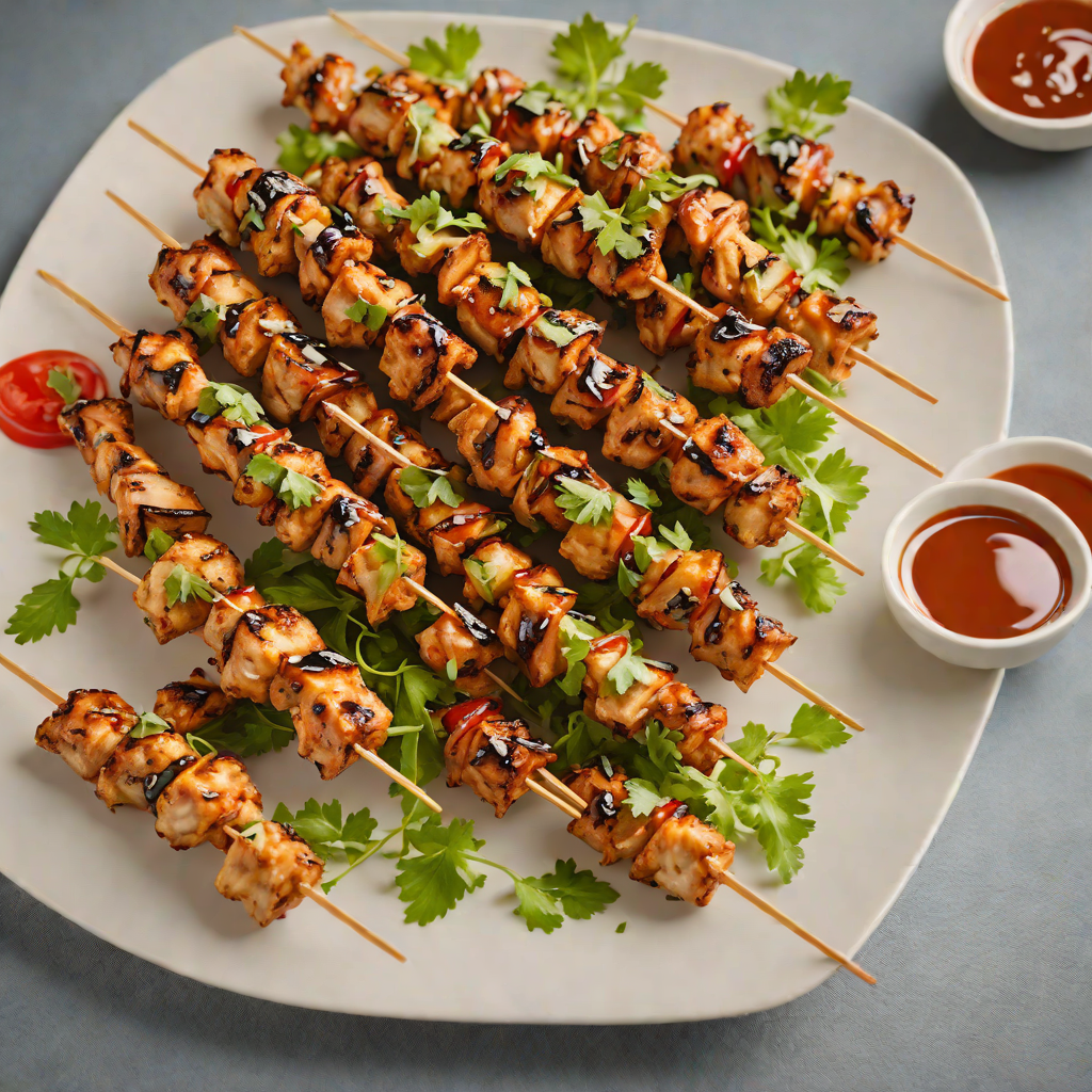 Folding Chair-Inspired Spiced Chicken Skewers with Alabama Hot Sauce Glaze