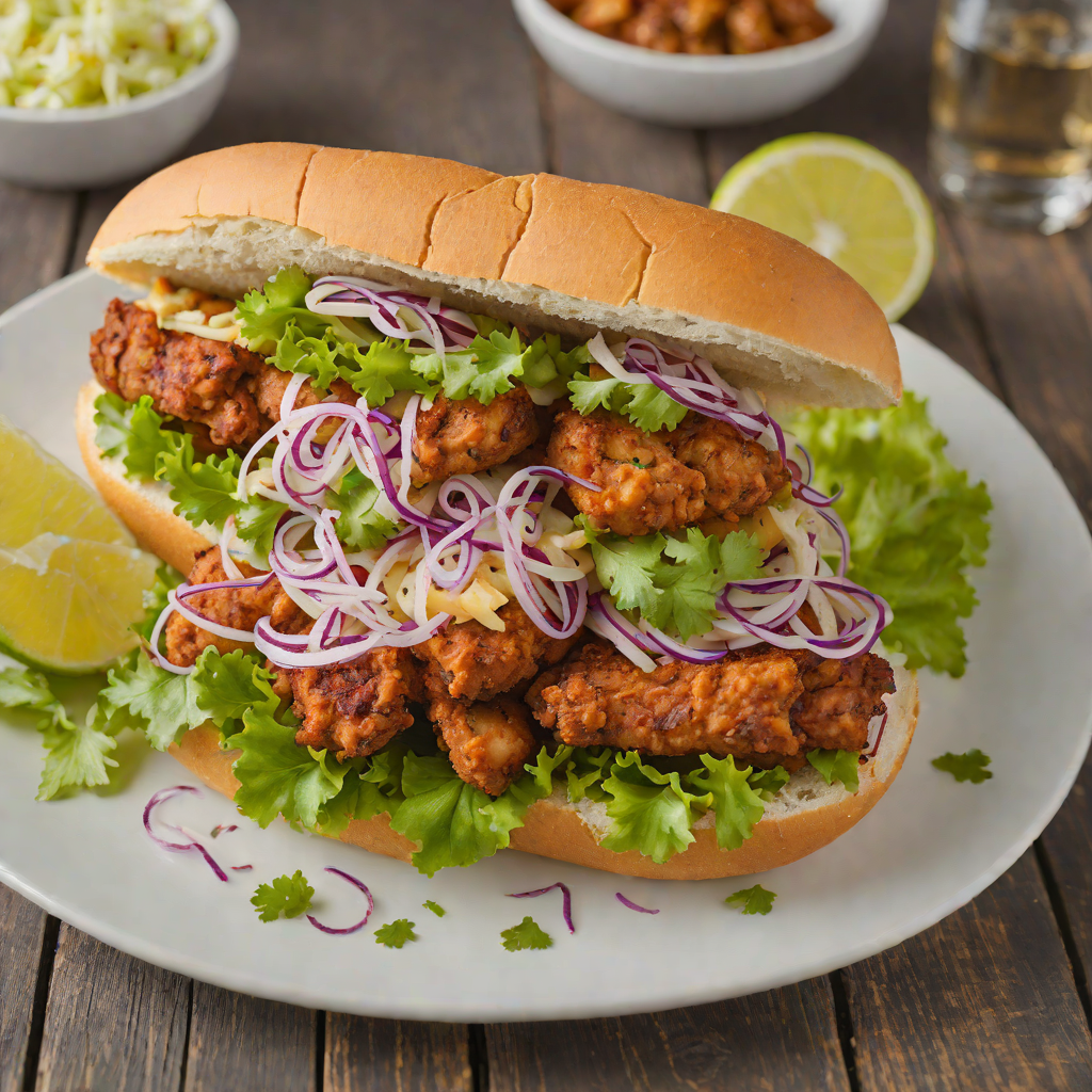 Blackened Catfish Po’Boy Sandwich with Creole Slaw