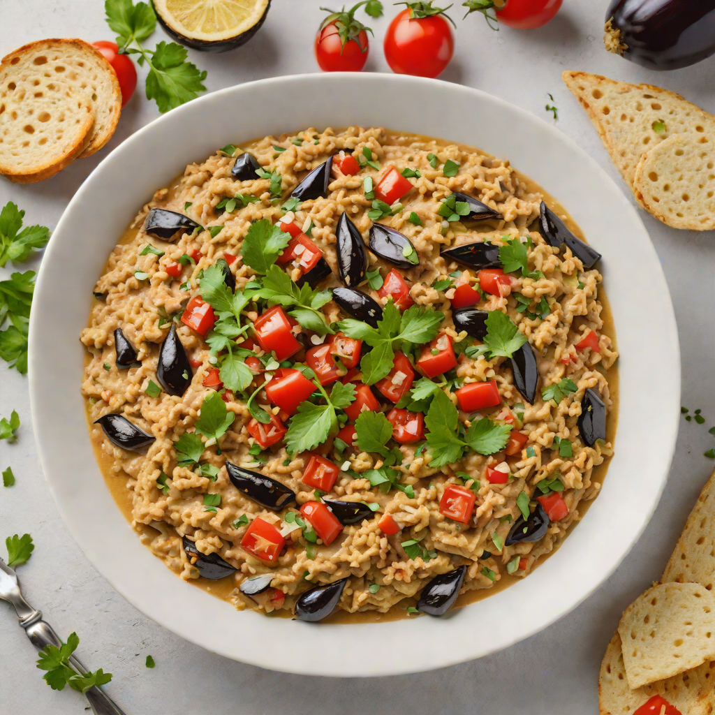 Roasted Mediterranean No-Seed Eggplant Dip