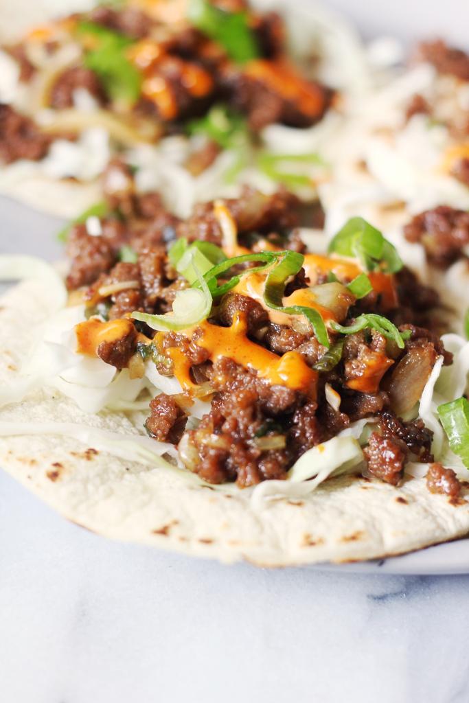 Sweet and Spicy Beef Tacos with Pickled Radish