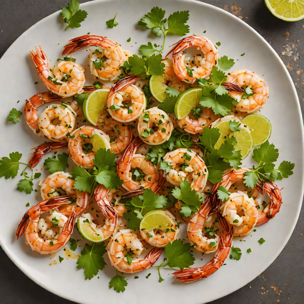 Charred Mezcal-Lime Shrimp with Garlic and Cilantro