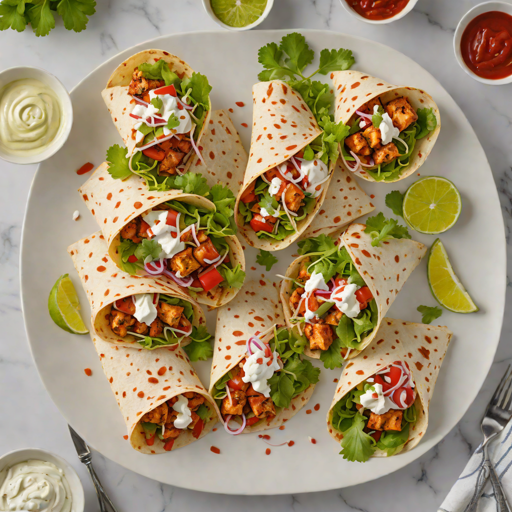 Harissa Chicken Wraps with Yogurt Sauce