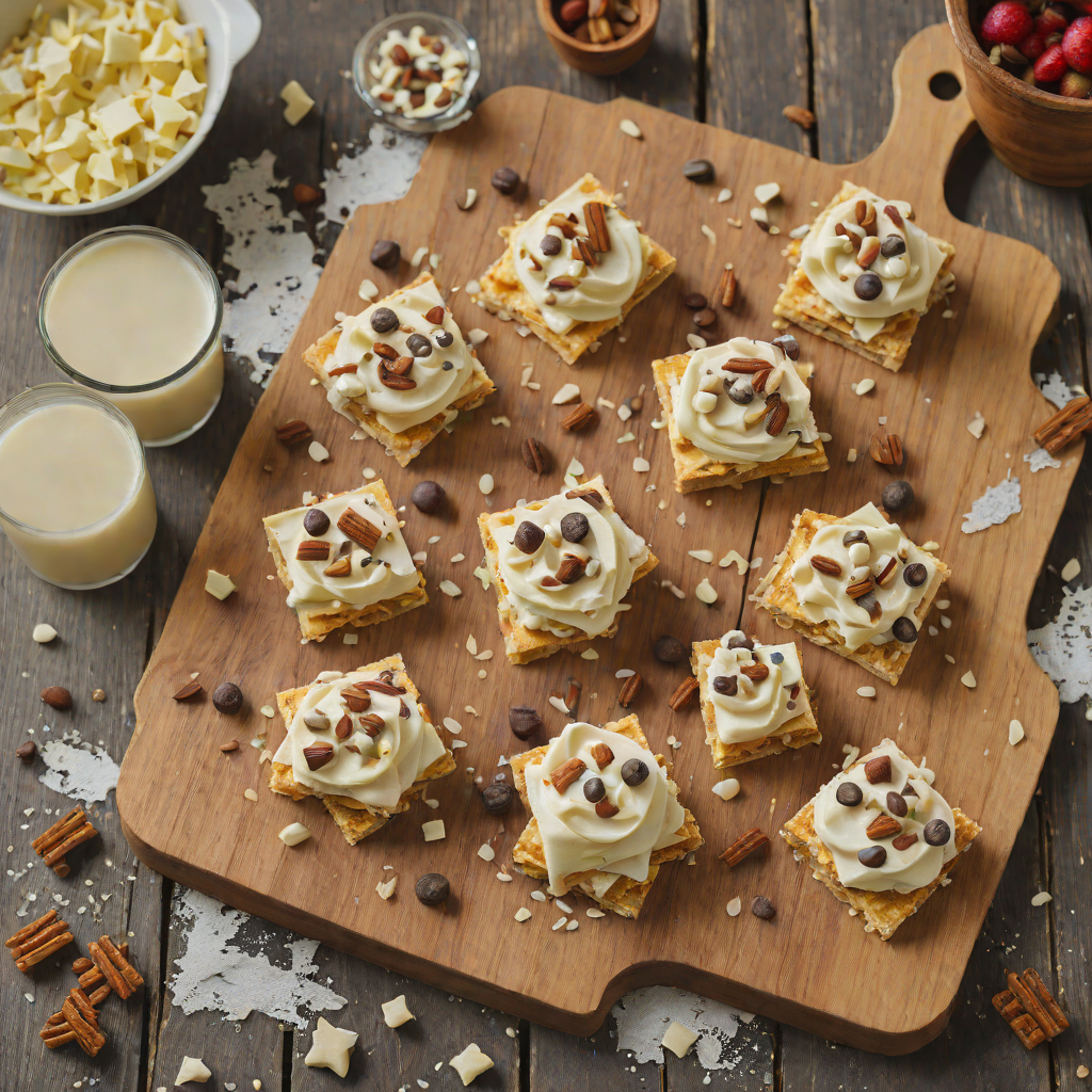 Snowman-Inspired Vanilla and White Chocolate Frozen Yogurt Bark