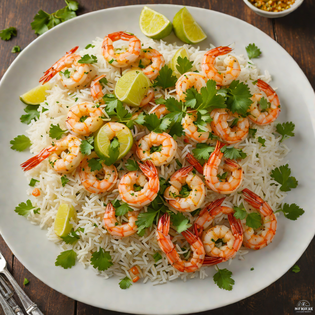 Sautéed Shrimp with Garlic and Chili Oil over Cilantro Lime Rice