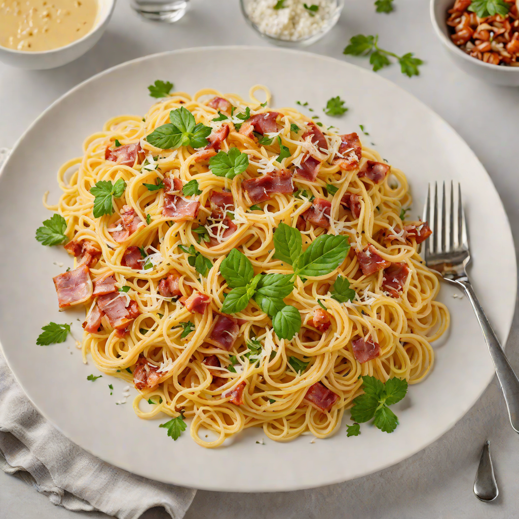Baked Spaghetti Carbonara with Pancetta and Parmesan