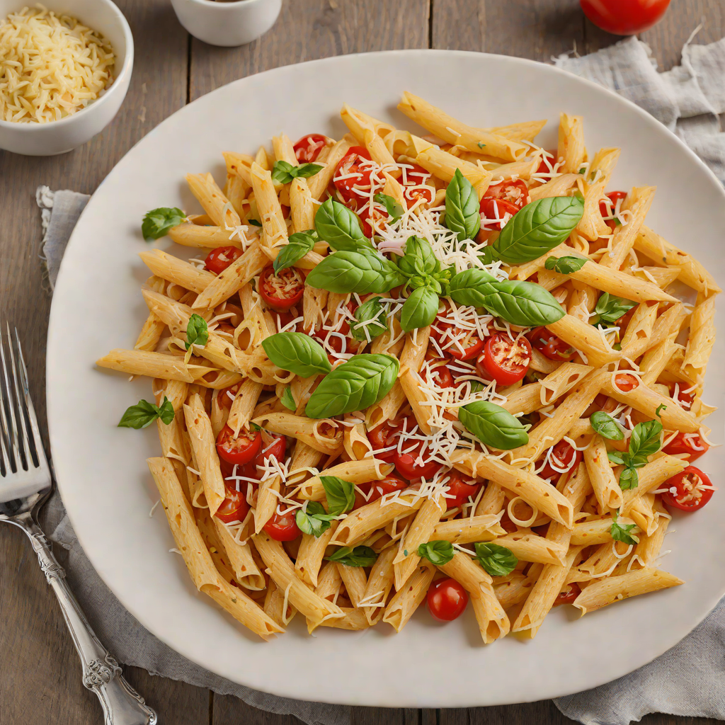 Tomato-Basil Penne with Roasted Garlic and Parmesan