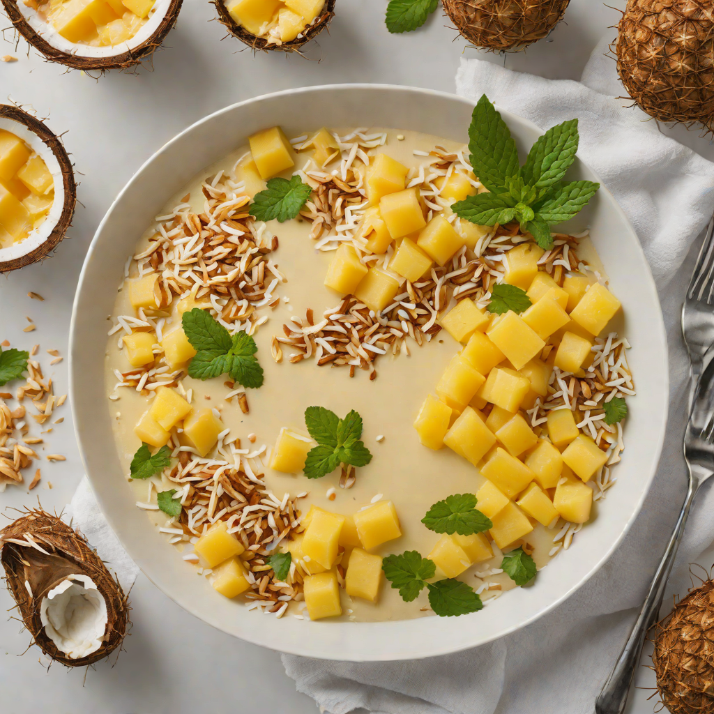 Chilled Coconut-Pineapple Smoothie Bowl with Toasted Coconut