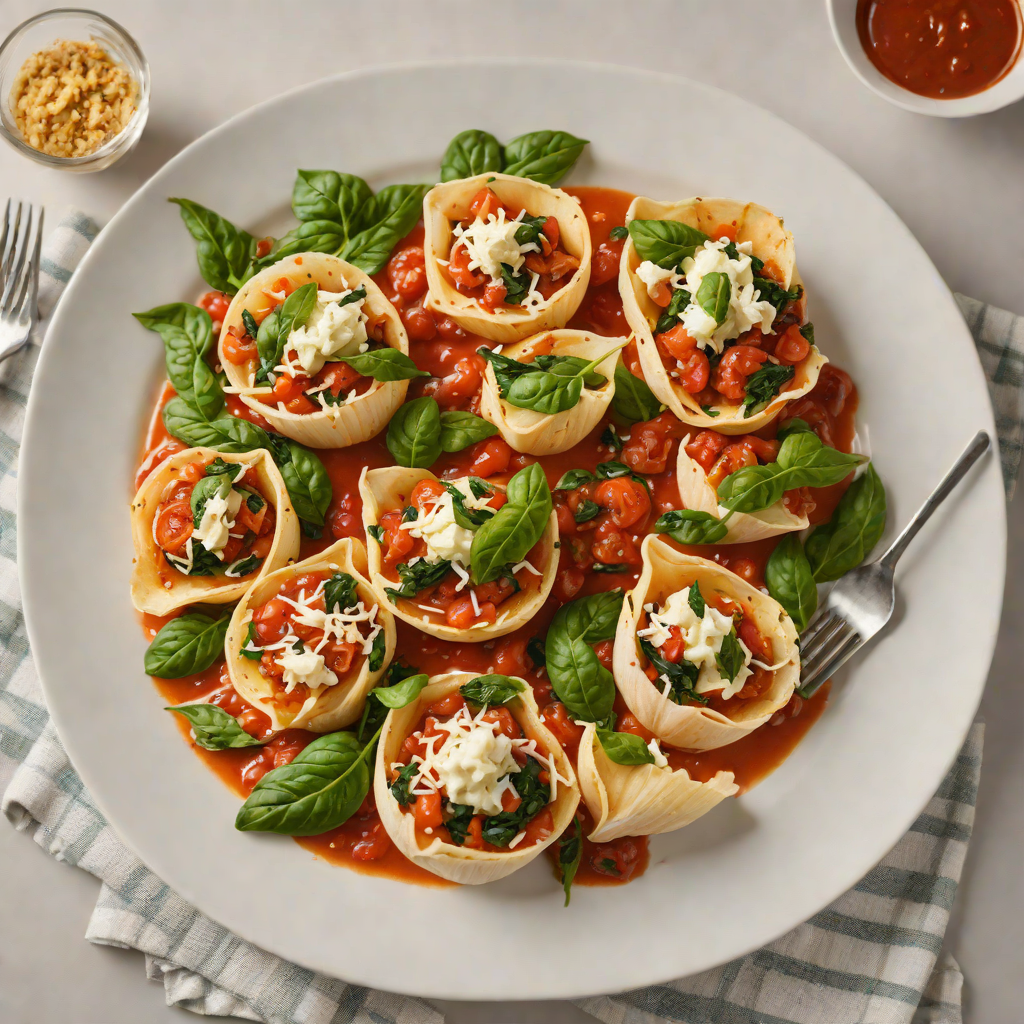 Baked Ricotta-Stuffed Shells with Spinach and Tomato Sauce