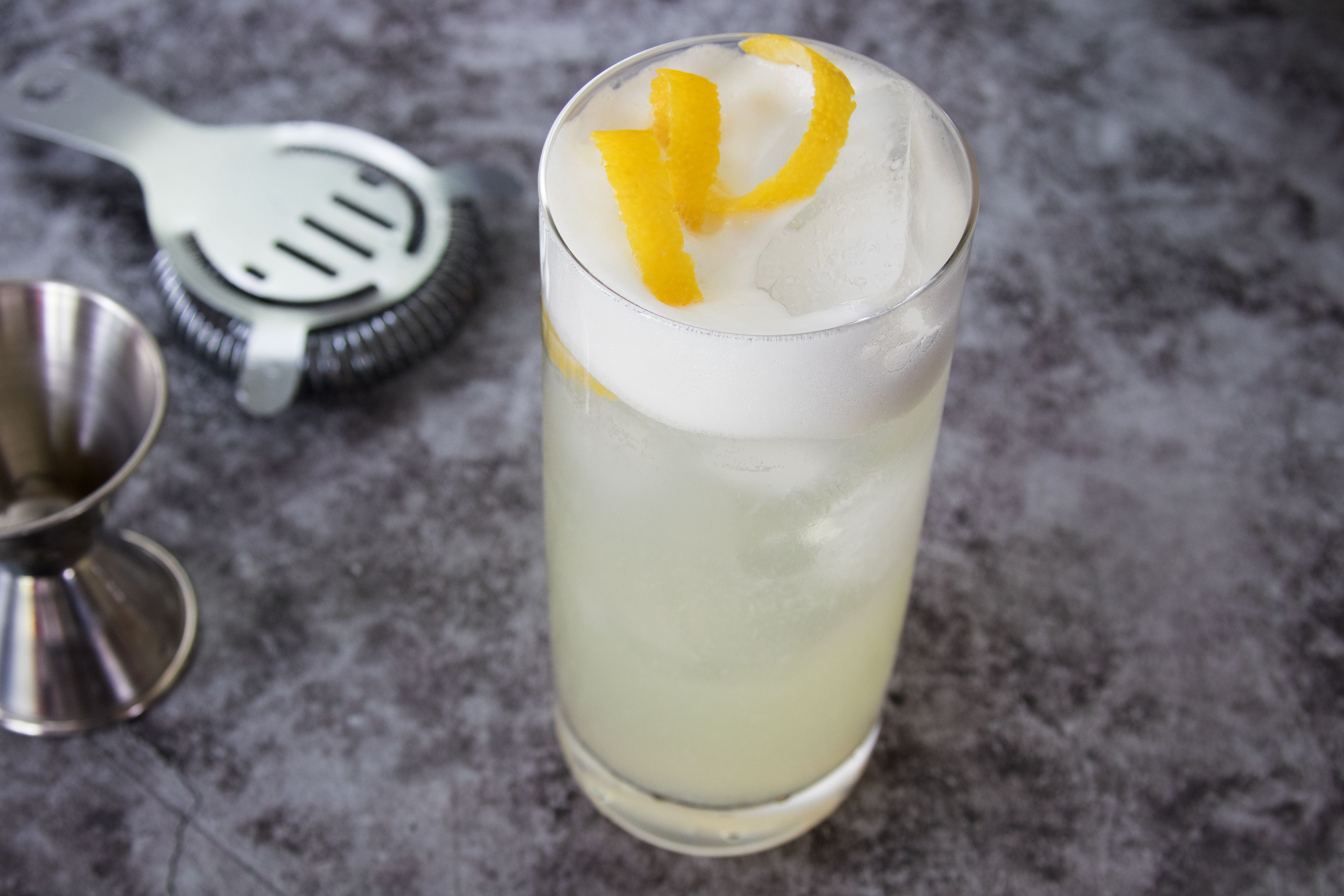 Citrus-Infused Gin Fizz with Fresh Lemon and Soda