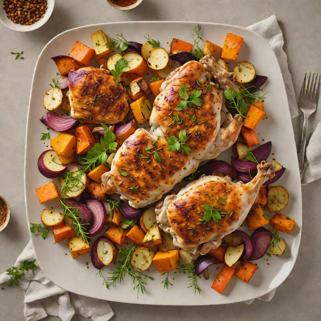 Sheet Pan Cumin-Spiced Chicken with Roasted Root Vegetables