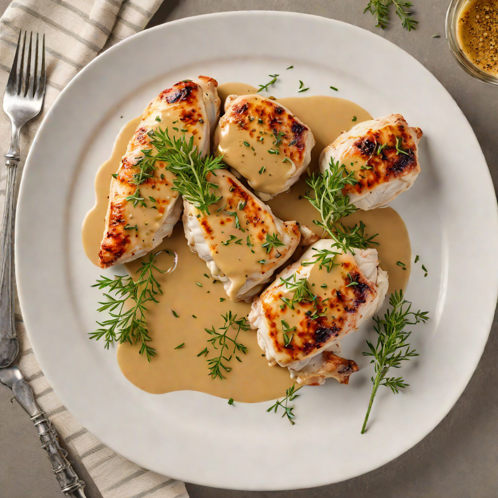 Pan-Seared Chicken with Mustard and Thyme Pan Sauce