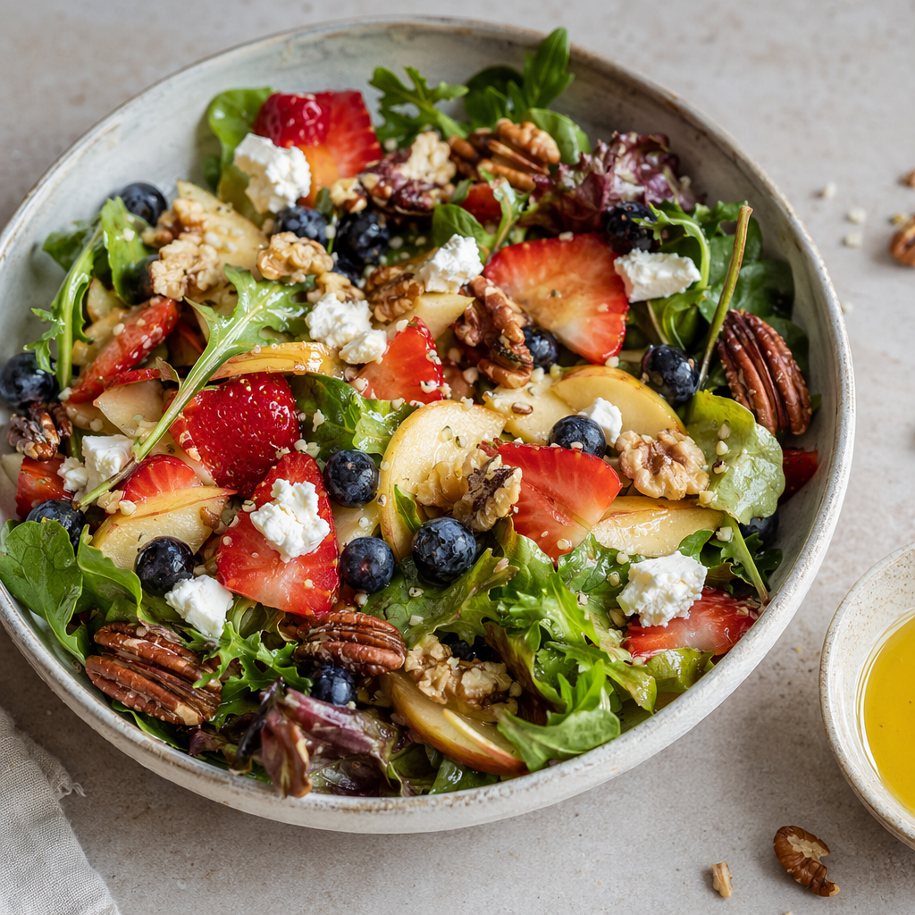 Spring Fruit and Nut Salad with Honey-Lemon Dressing