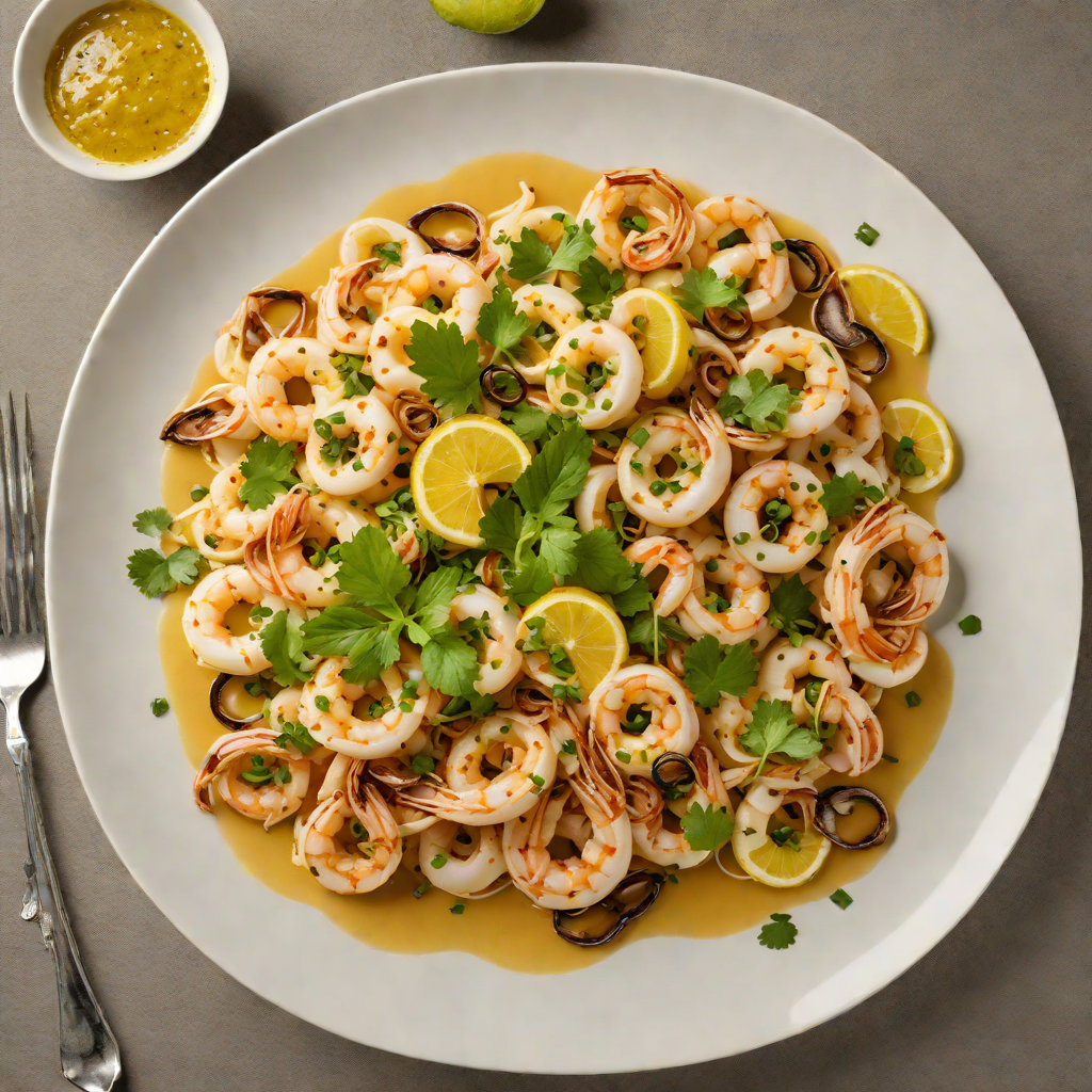 Sautéed Squid in Garlic and Calamansi Butter Sauce