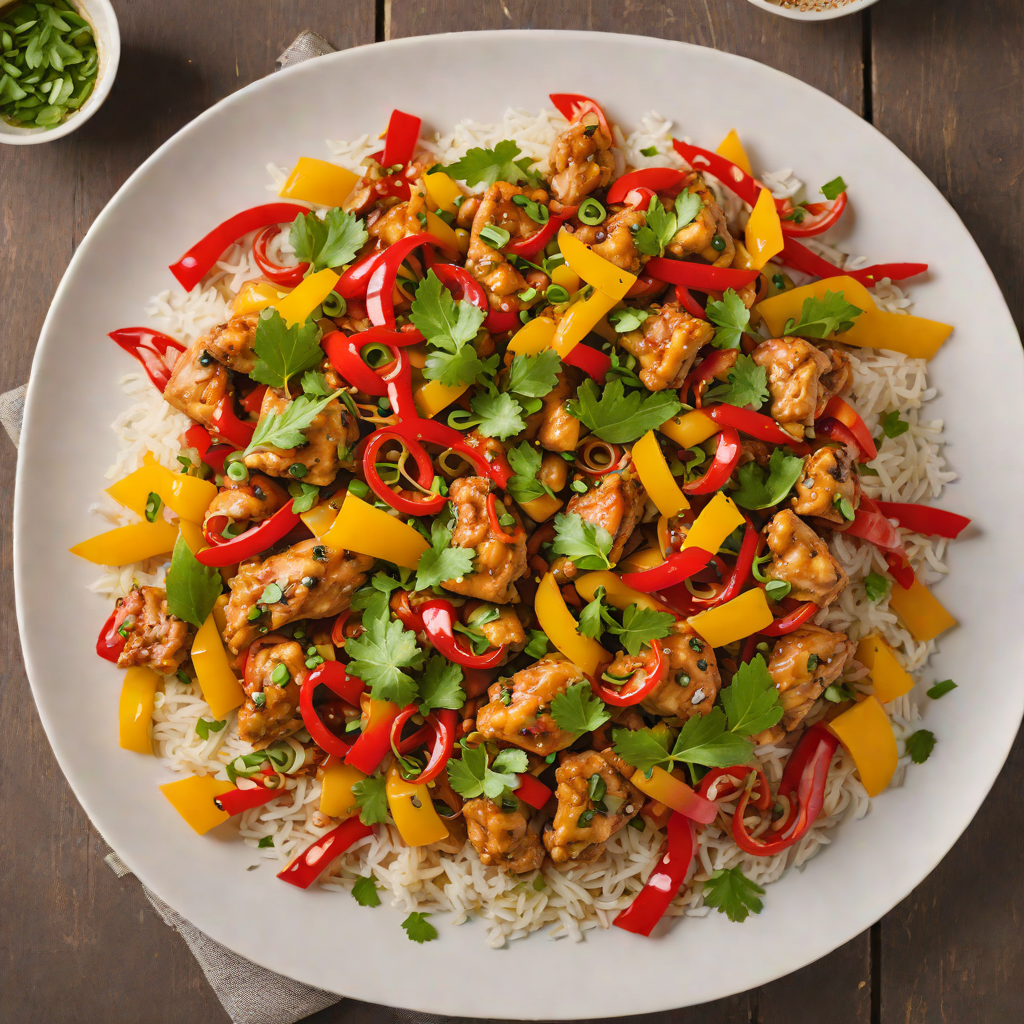 Stir-Fried Lemongrass Chicken with Bell Peppers and Garlic