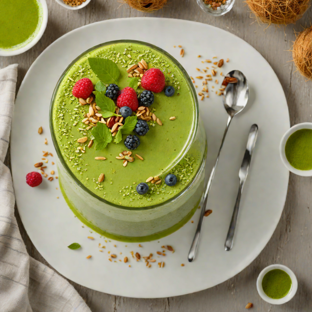 Matcha and Coconut Layered Chia Pudding