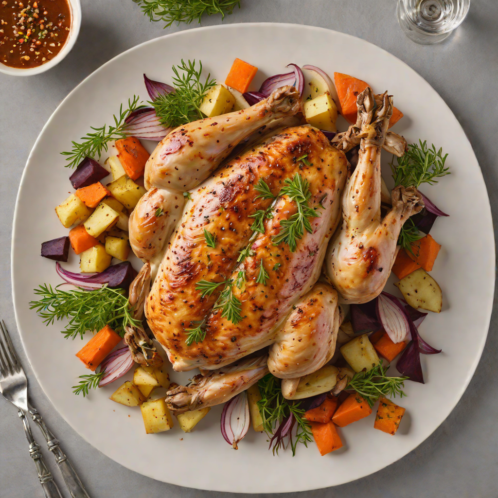 Arctic Herb-Rubbed Roast Chicken with Root Vegetables
