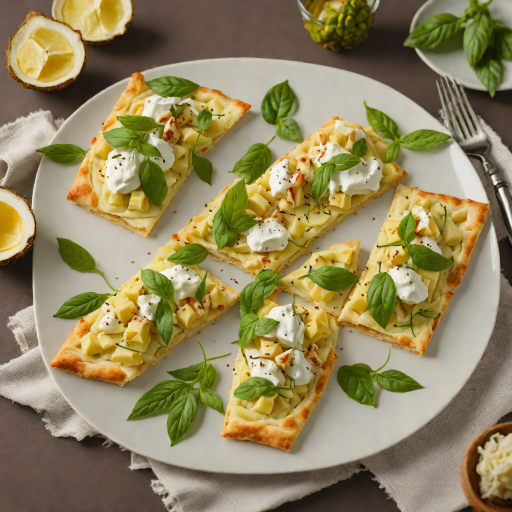 Durian and Mozzarella Flatbread with Thai Basil