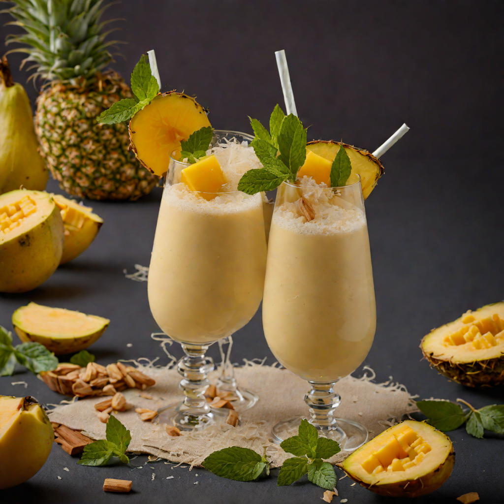 Frozen Mango-Pineapple Smoothie with Coconut and Ginger