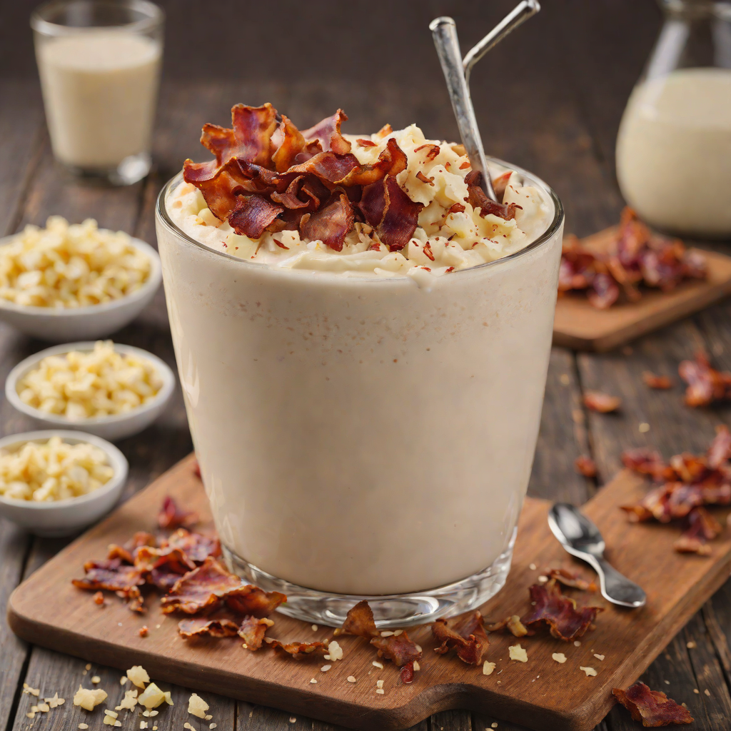 Hand-Dipped Vanilla Milkshake with Crumbled Bacon Topping