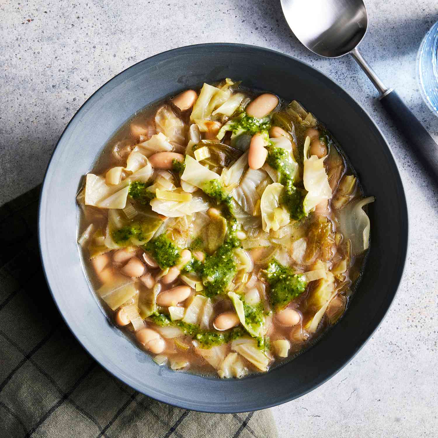 Silly String Bean Soup with Herb Swirl
