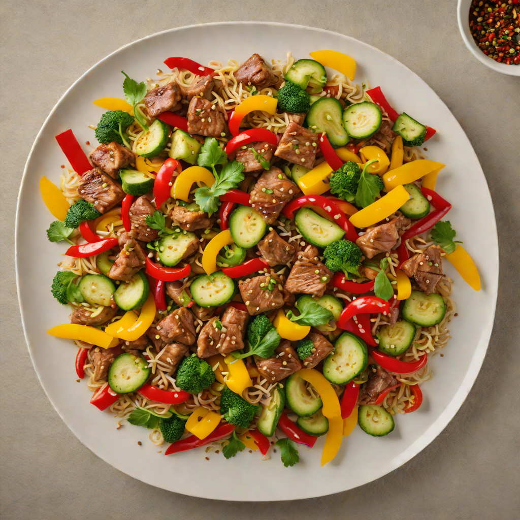Spiced Pork Stir-Fry with Bell Peppers and Zucchini