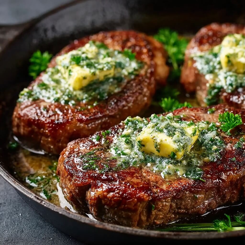 North Dakota Cowboy-Style Pan-Seared Steak with Herb Butter
