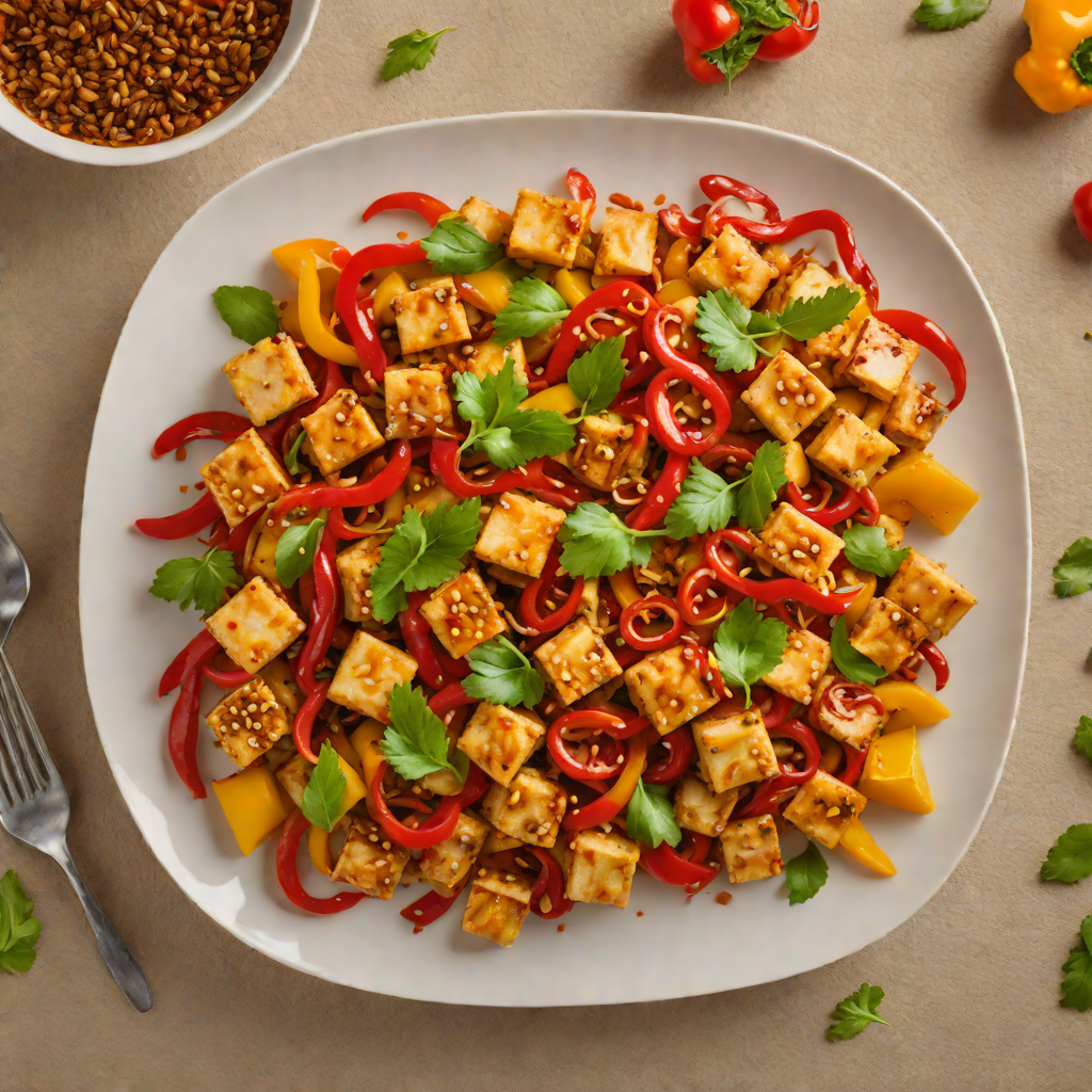 Chili-Garlic Tofu Stir Fry with Bell Peppers