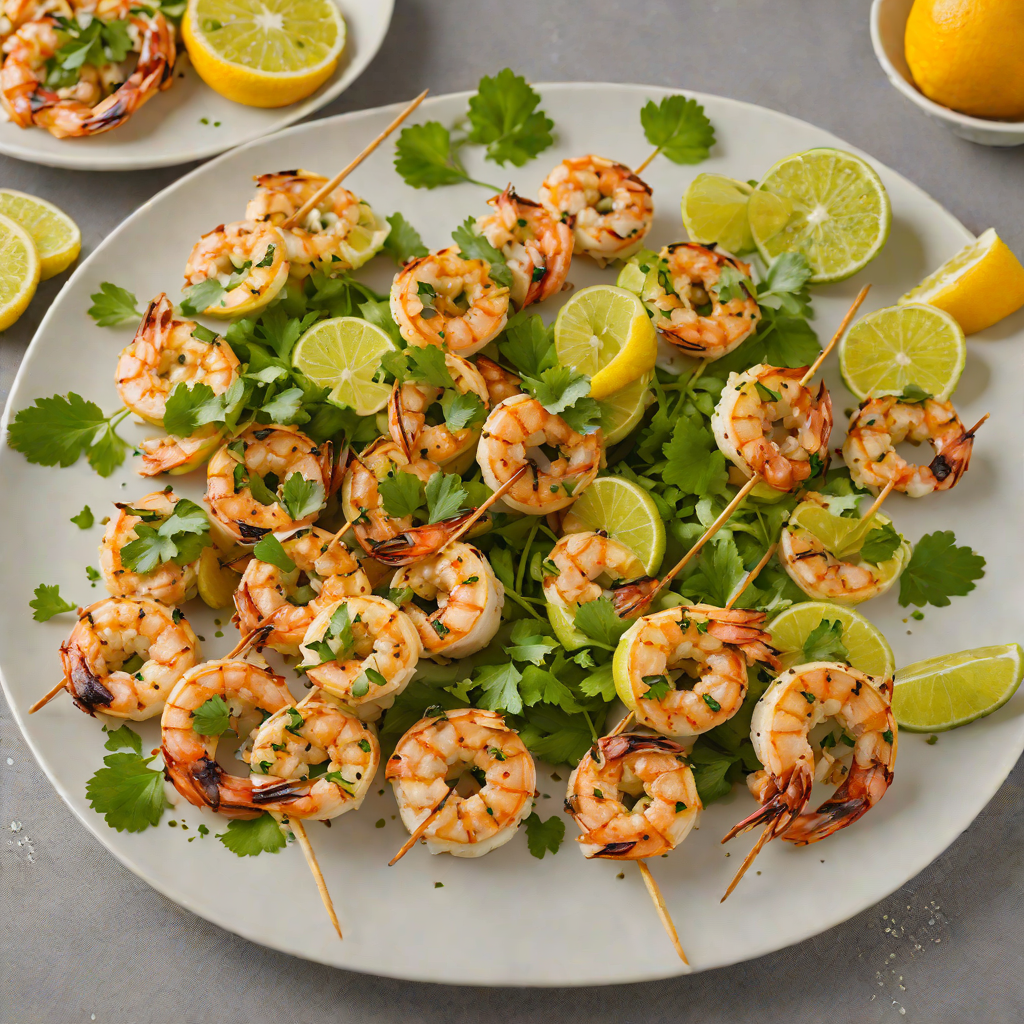 Grilled Citrus-Chili Shrimp Skewers with Cilantro-Lime Dressing