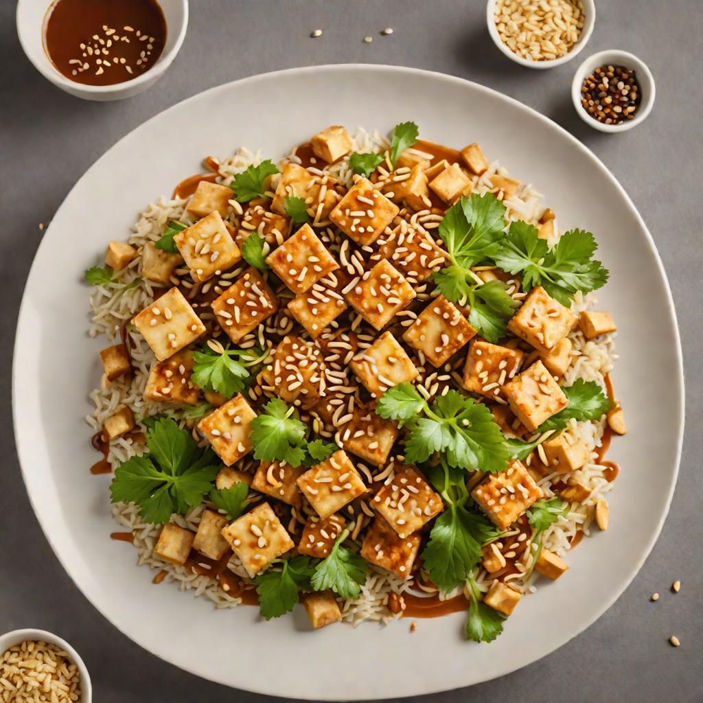 Stir-Fried Tofu with Cashew and Ginger-Garlic Sauce