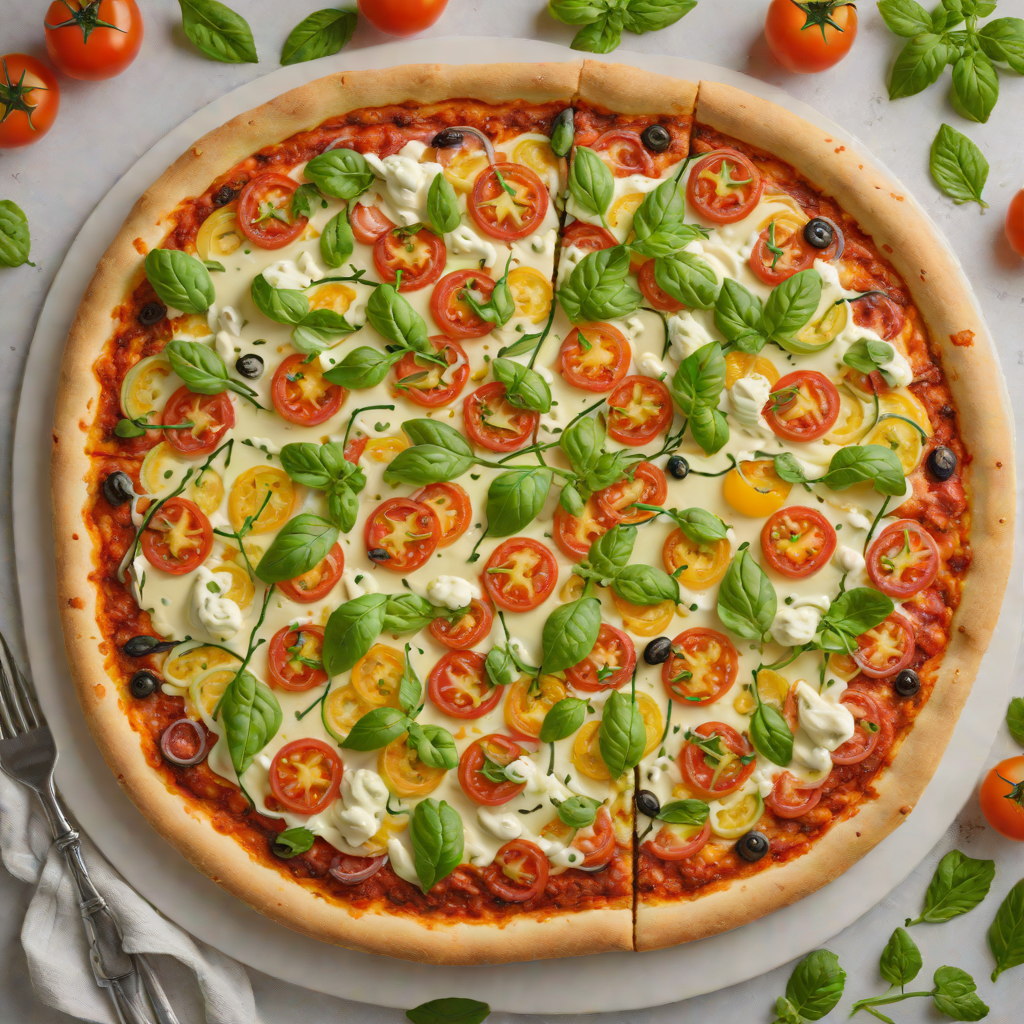 Summer Vegetable Creamy Tomato Pizza with Hokkaido Cream