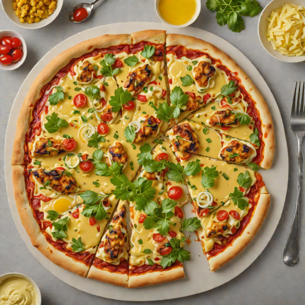 Curry Chicken and Mayonnaise Potato Quattro Pizza