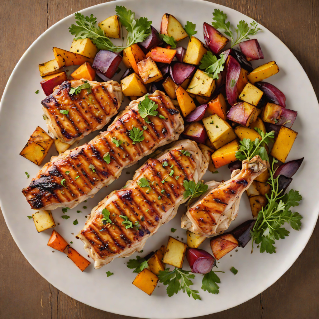 Maple-Glazed Grilled Chicken with Roasted Root Vegetables