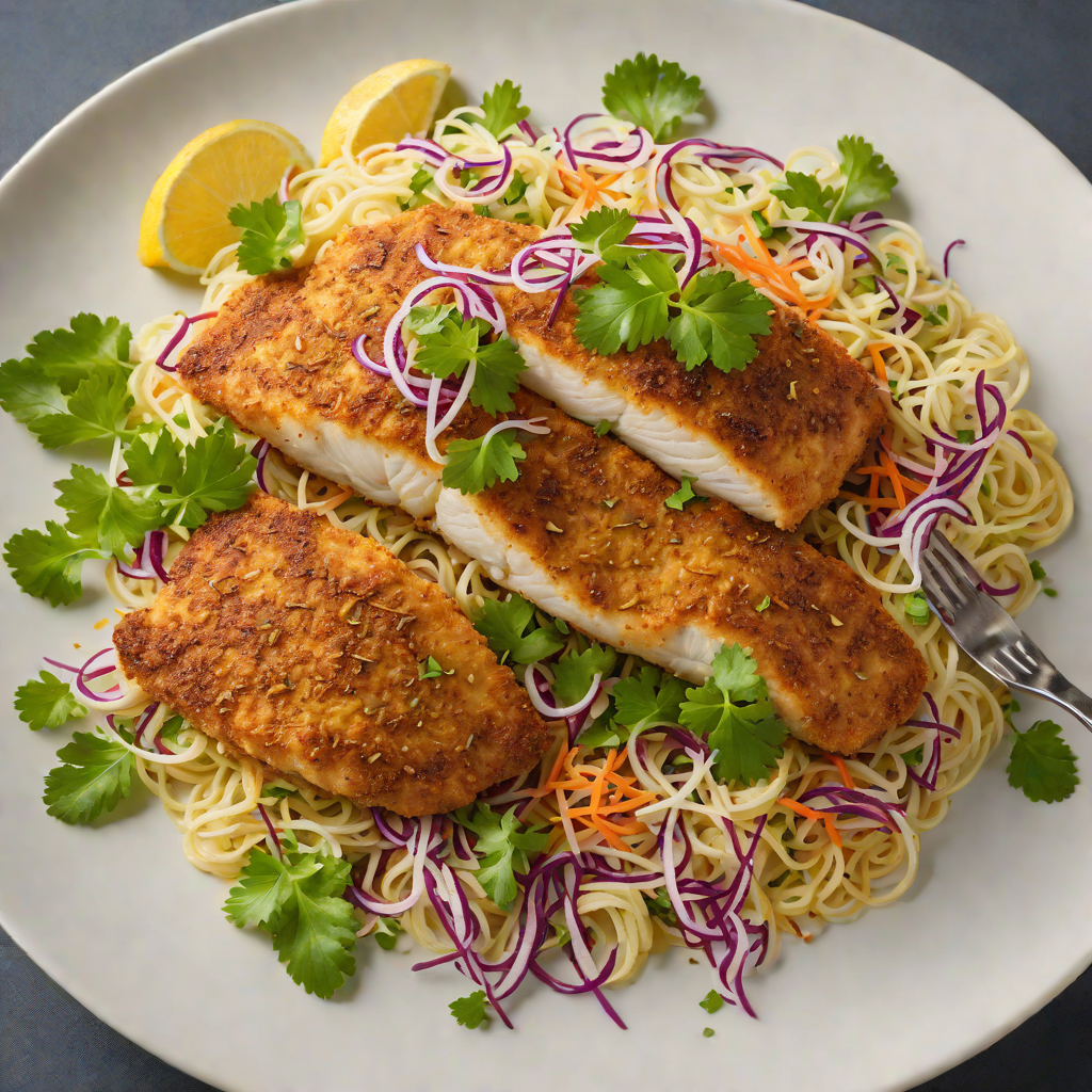 Spiced Cornmeal-Crusted Catfish with Carolina Slaw