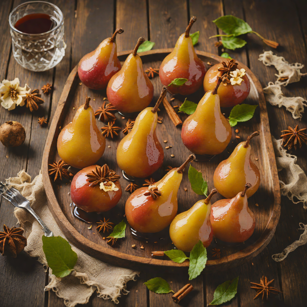 Cognac-Poached Pears with Vanilla and Cinnamon
