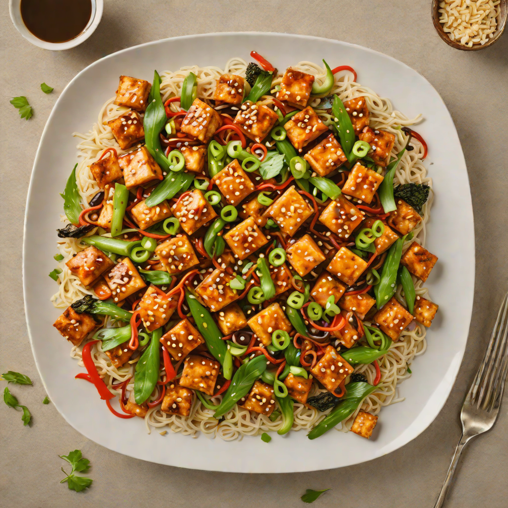 Spicy Korean-Inspired Tofu Stir Fry with Garlic and Scallions