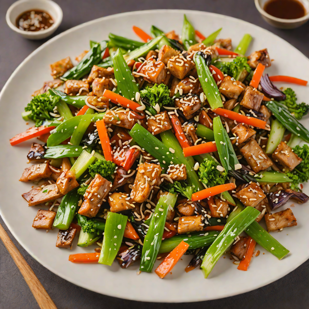 Crispy Bing-Inspired Vegetable Stir Fry with Garlic Soy Glaze
