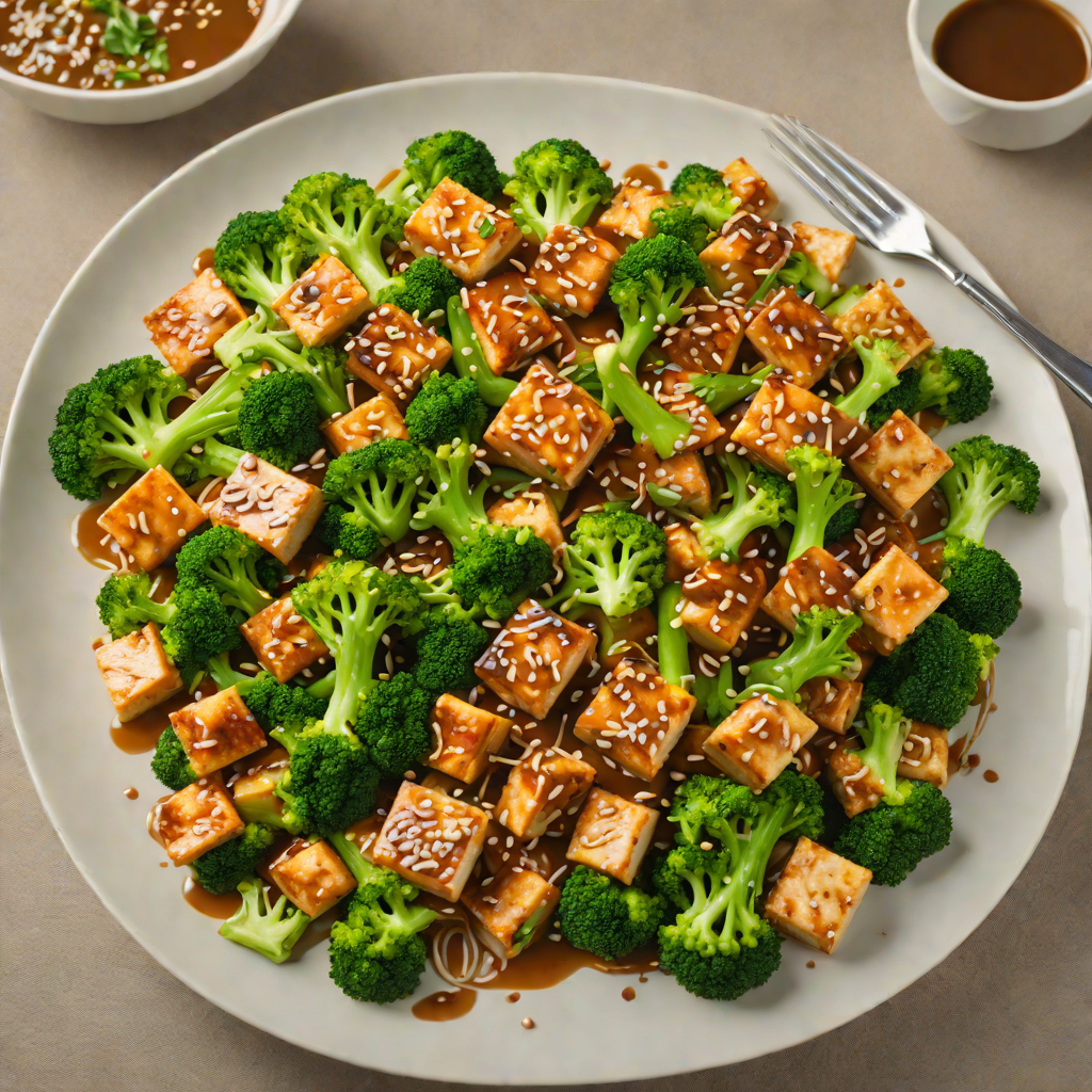 Sautéed Tofu Stir-Fry with Ginger-Sesame Sauce and Broccoli