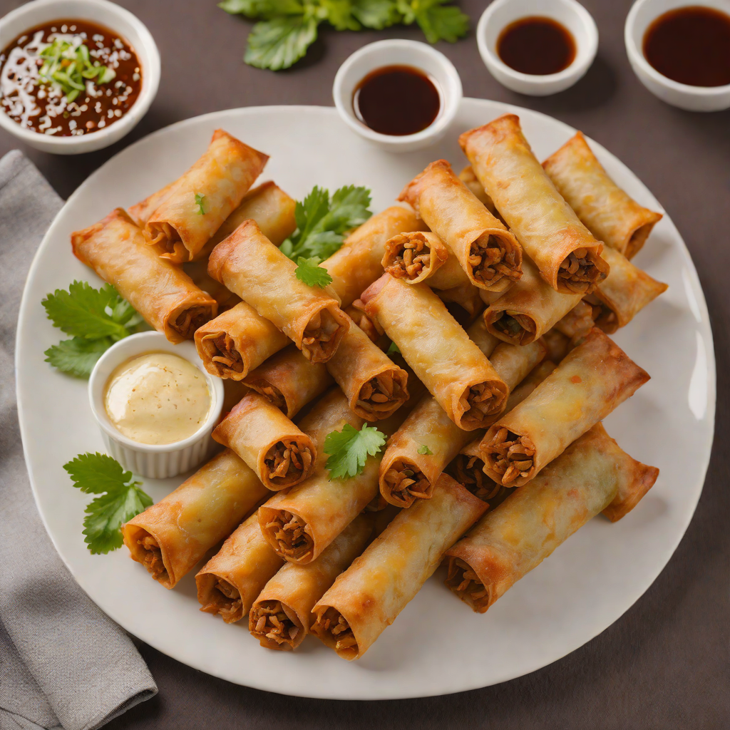 Pan-Fried Pork Lumpia with Sweet Garlic Dipping Sauce