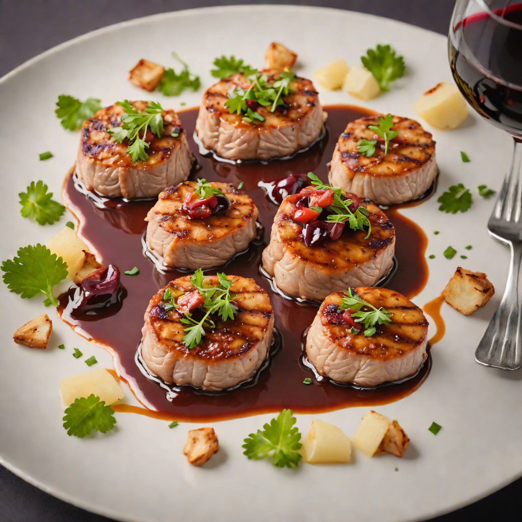 Pan-Seared Pork Medallions with Red Wine and Garlic Sauce