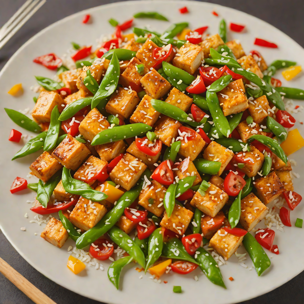 Spicy Stir-Fried Tofu with Bell Peppers and Snow Peas