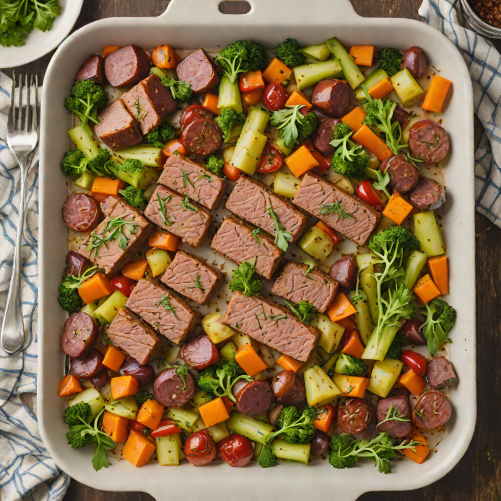 Rustic Terre Haute-Style Vegetable and Sausage Sheet Pan Roast