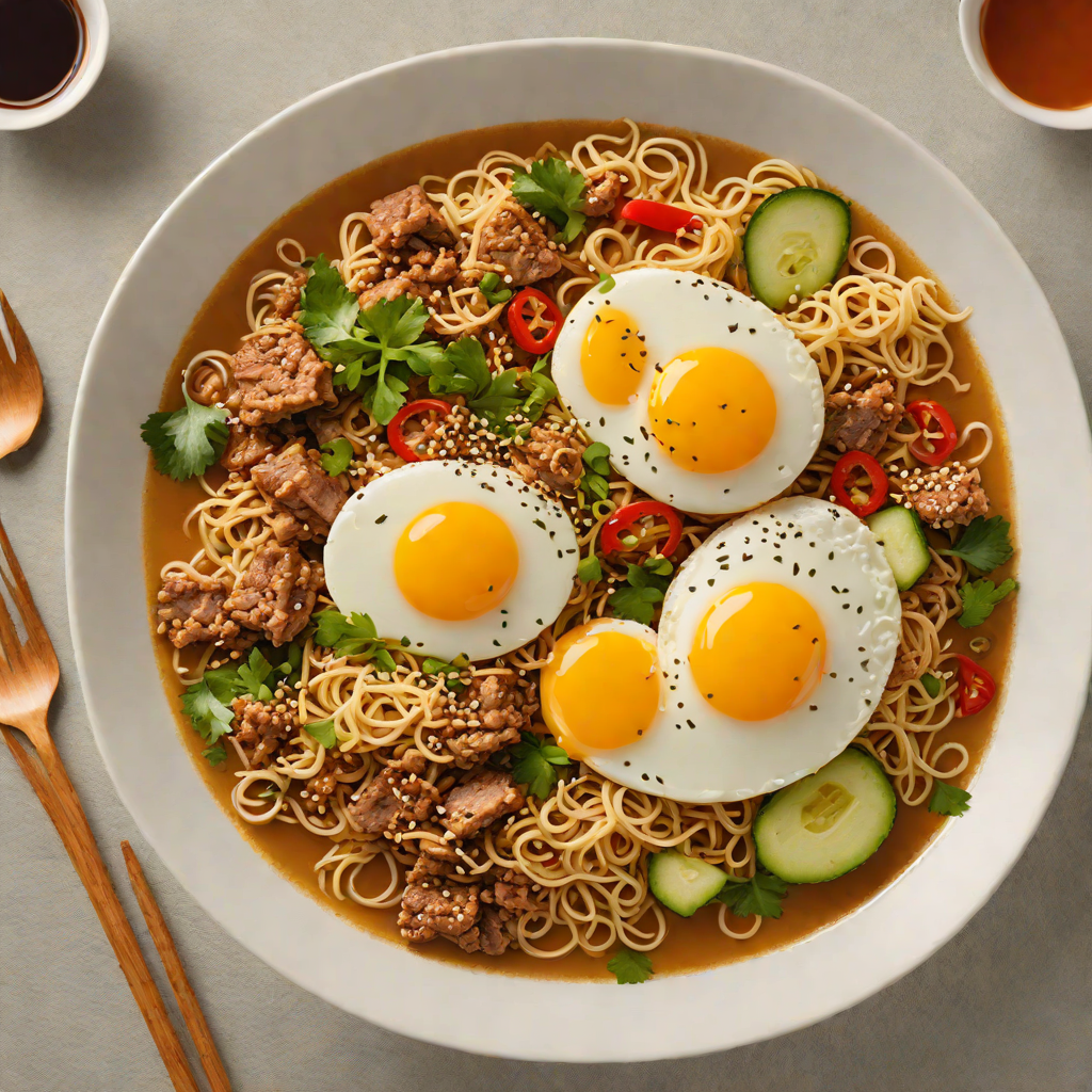 Miso-Infused Ramen with Spicy Ground Pork and Soft Egg