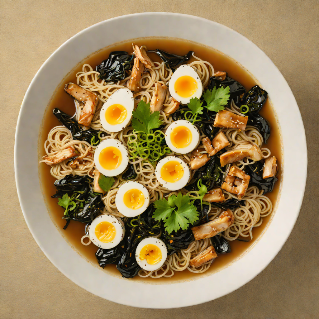 Vegetarian Shio Ramen with Seaweed and Mushrooms