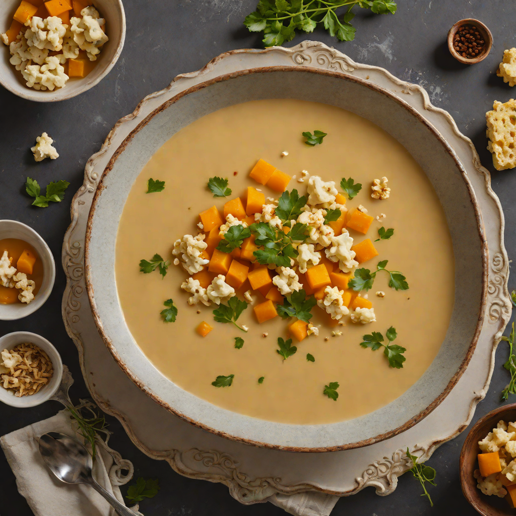 Butternut Squash and Cauliflower Soup with Ginger