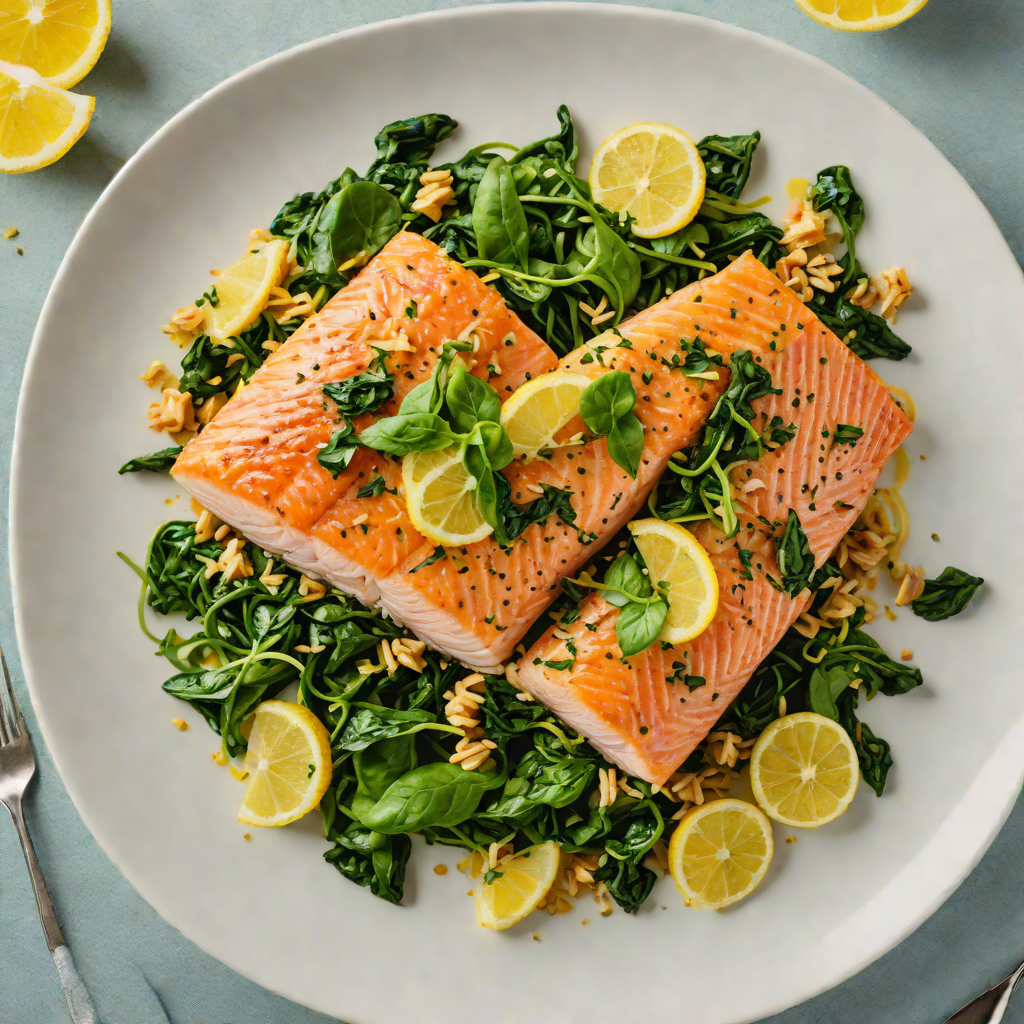 Sautéed Garlic Butter Salmon with Spinach and Lemon Zest